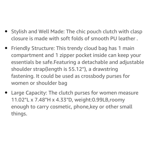 Gorgeous PU Leather Clutch. Taupe. Excellent condition. - Picture 9 of 12